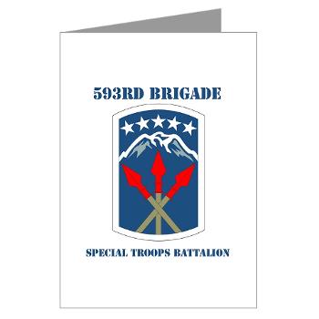 593SB593STB - M01 - 02 - DUI - 593rd Bde - Special Troops Bn with Text - Greeting Cards (Pk of 10) - Click Image to Close