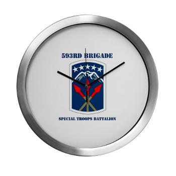 593SB593STB - M01 - 03 - DUI - 593rd Bde - Special Troops Bn with Text - Modern Wall Clock