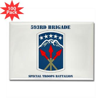 593SB593STB - M01 - 01 - DUI - 593rd Bde - Special Troops Bn with Text - Rectangle Magnet (100 pack)
