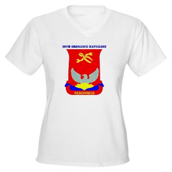 593SB80OB - A01 - 04 - DUI - 80th Ordnance Bn with Text - Women's V-Neck T-Shirt - Click Image to Close