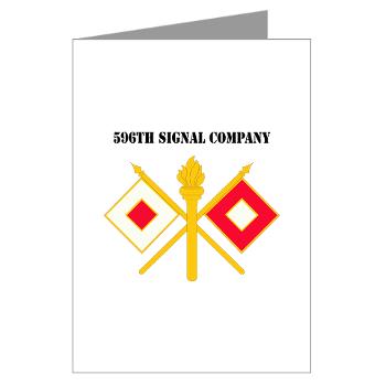 596SC - M01 - 02 - 596th Signal Company with Text - Greeting Cards (Pk of 10)