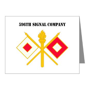 596SC - M01 - 02 - 596th Signal Company with Text - Note Cards (Pk of 20)