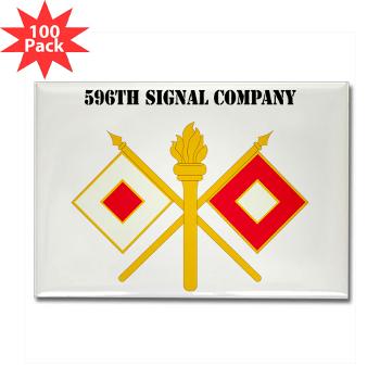 596SC - M01 - 01 - 596th Signal Company with Text - Rectangle Magnet (100 pack)
