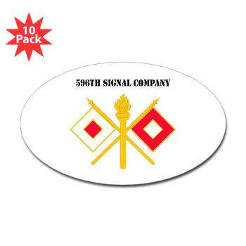 596SC - M01 - 01 - 596th Signal Company with Text - Sticker (Oval 10 pk)