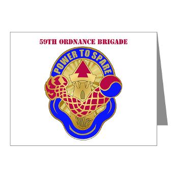 59OB - M01 - 02 - DUI - 59th Ordnance Brigade with text - Note Cards (Pk of 20) - Click Image to Close