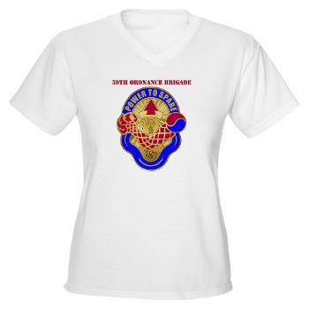 59OB - A01 - 04 - DUI - 59th Ordnance Brigade with text - Women's V-Neck T-Shirt