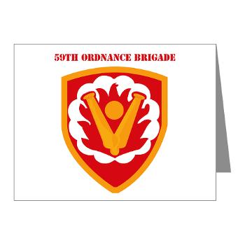 59OB - M01 - 02 - SSI - 59th Ordnance Brigad with Text - Note Cards (Pk of 20) - Click Image to Close