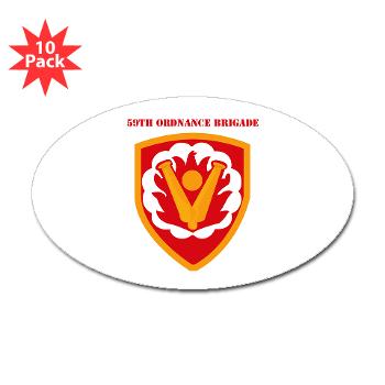 59OB - M01 - 01 - SSI - 59th Ordnance Brigad with Text - Sticker (Oval 10 pk) - Click Image to Close