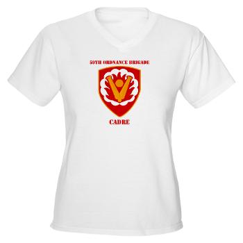 59OBC - A01 - 04 - SSI - 59th Ordnance Brigade - Cadre with Text - Women's V-Neck T-Shirt - Click Image to Close