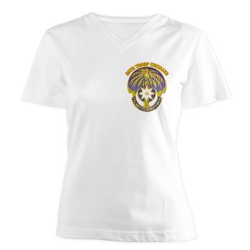 59TC - A01 - 04 - DUI - 59th Troop Command with Text - Women's V-Neck T-Shirt