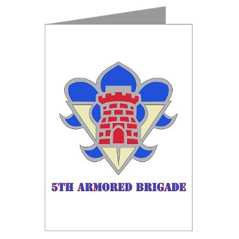 5AB - M01 - 02 - DUI - 5th Armor Brigade with text - Greeting Cards (Pk of 10)