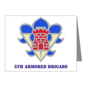 5AB - M01 - 02 - DUI - 5th Armor Brigade with text - Note Cards (Pk of 20)