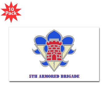 5AB - M01 - 01 - DUI - 5th Armor Brigade with text - Sticker (Rectangle 10 pk)