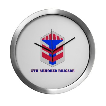 5AB - M01 - 03 - SSI - 5th Armor Brigade with text - Modern Wall Clock