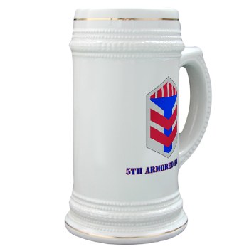 5AB - M01 - 03 - SSI - 5th Armor Brigade with text - Stein - Click Image to Close