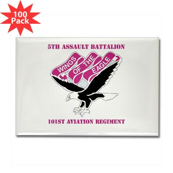 5AB101AR - M01 - 01 - DUI - 5th Aslt Bn - 101st Aviation Regt with text - Rectangle Magnet (100 pack