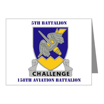 5B158AB - M01 - 02 - DUI - 5th Battalion, 158th Aviation Battalion with Text Note Cards (Pk of 20)