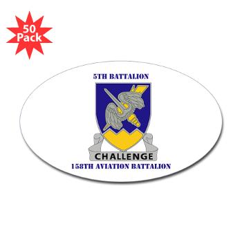 5B158AB - M01 - 01 - DUI - 5th Battalion, 158th Aviation Battalion with Text Sticker (Oval 50 pk)