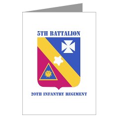 5B20IR - M01 - 02 - DUI - 5th Battalion - 20th Infantry Regiment with text Greeting Cards (Pk of 20) - Click Image to Close