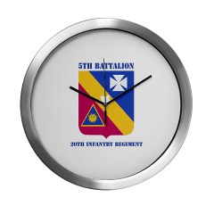5B20IR - M01 - 03 - DUI - 5th Battalion - 20th Infantry Regiment with text Modern Wall Clock - Click Image to Close