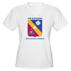 5B20IR - A01 - 04 - DUI - 5th Battalion - 20th Infantry Regiment with text Women's V-Neck T-Shirt