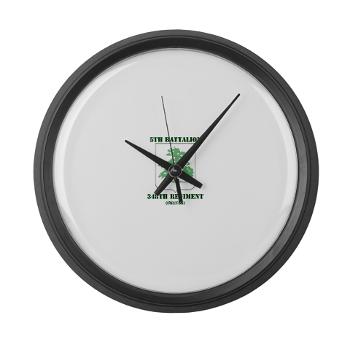 5B348R - M01 - 03 - DUI - 5th Battalion - 348th Regiment with Text - Large Wall Clock