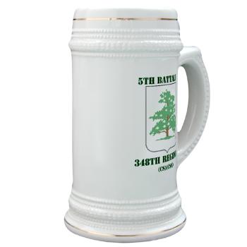 5B348R - M01 - 03 - DUI - 5th Battalion - 348th Regiment with Text - Stein - Click Image to Close