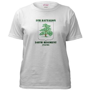 5B348R - A01 - 04 - DUI - 5th Battalion - 348th Regiment with Text - Women's T-Shirt - Click Image to Close