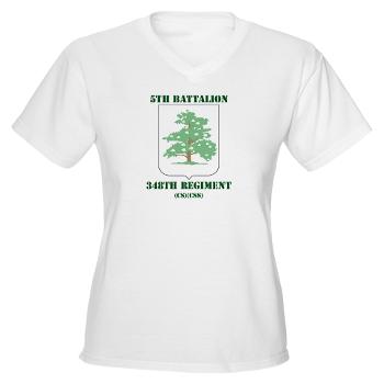5B348R - A01 - 04 - DUI - 5th Battalion - 348th Regiment with Text - Women's V-Neck T-Shirt - Click Image to Close