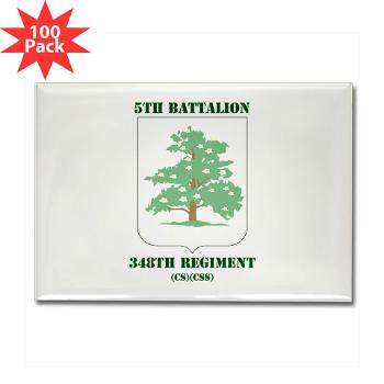 5B348R - M01 - 01 - DUI - 5th Battalion - 348th Regiment with Text - Rectangle Magnet (100 pack) - Click Image to Close