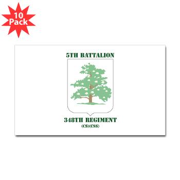 5B348R - M01 - 01 - DUI - 5th Battalion - 348th Regiment with Text - Sticker (Rectangle 10 pk)