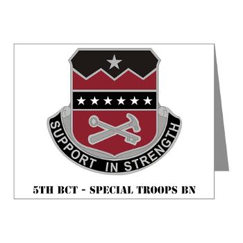 5BCTSTB - M01 - 02 - 5th BCT - Special Troops Bn with Text - Note Cards (Pk of 20) - Click Image to Close