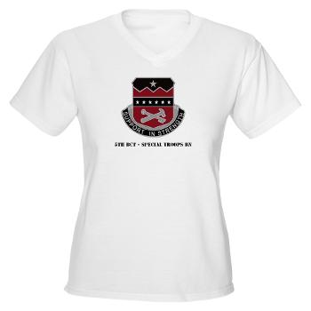 5BCTSTB - A01 - 04 - 5th BCT - Special Troops Bn with Text - Women's V-Neck T-Shirt - Click Image to Close