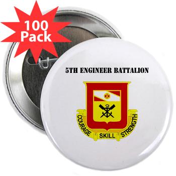5EB - M01 - 01 - DUI - 5th Engineer Battalion with Text - 2.25" Button (100 pack)