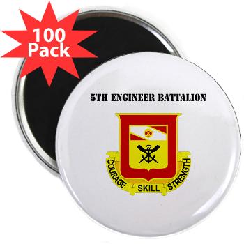 5EB - M01 - 01 - DUI - 5th Engineer Battalion with Text - 2.25" Magnet (100 pack)