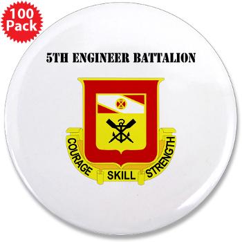 5EB - M01 - 01 - DUI - 5th Engineer Battalion with Text - 3.5" Button (100 pack)