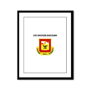5EB - M01 - 02 - DUI - 5th Engineer Battalion with Text - Framed Panel Print