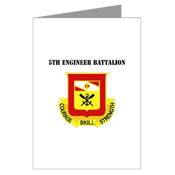 5EB - M01 - 02 - DUI - 5th Engineer Battalion with Text - Greeting Cards (Pk of 10)