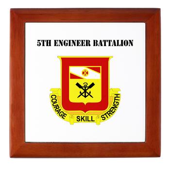 5EB - M01 - 03 - DUI - 5th Engineer Battalion with Text - Keepsake Box