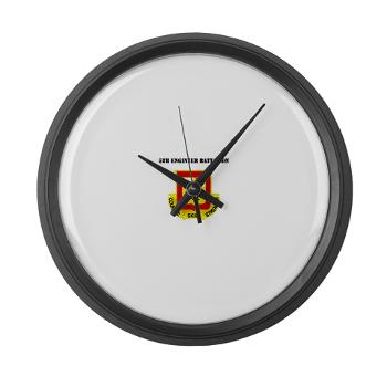 5EB - M01 - 03 - DUI - 5th Engineer Battalion with Text - Large Wall Clock
