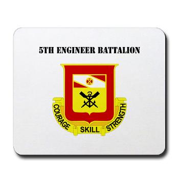 5EB - M01 - 03 - DUI - 5th Engineer Battalion with Text - Mousepad