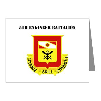 5EB - M01 - 02 - DUI - 5th Engineer Battalion with Text - Note Cards (Pk of 20)