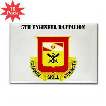 5EB - M01 - 01 - DUI - 5th Engineer Battalion with Text - Rectangle Magnet (10 pack)