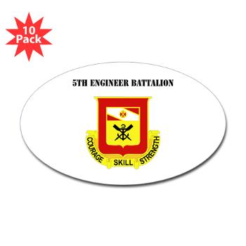 5EB - M01 - 01 - DUI - 5th Engineer Battalion with Text - Sticker (Oval 10 pk) - Click Image to Close