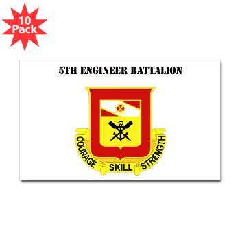 5EB - M01 - 01 - DUI - 5th Engineer Battalion with Text - Sticker (Rectangle 10 pk)