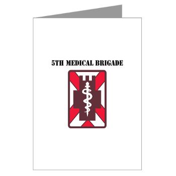 5MB - M01 - 02 - SSI - 5th Medical Brigade with Text - Greeting Cards (Pk of 20)