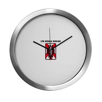 5MB - M01 - 03 - SSI - 5th Medical Brigade with Text - Modern Wall Clock