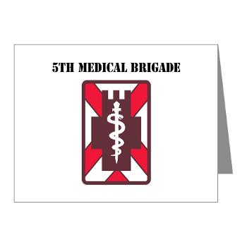 5MB - M01 - 02 - SSI - 5th Medical Brigade with Text - Note Cards (Pk of 20)