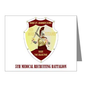 5MRB - M01 - 02 - DUI - 5th Medical Recruiting Bn with text - Note Cards (Pk of 20)