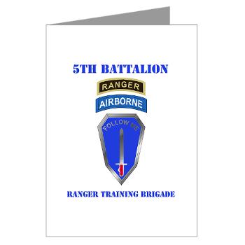 5RTB - M01 - 02 - DUI - 5th Ranger Training Bde with Text - Greeting Cards (Pk of 10) - Click Image to Close